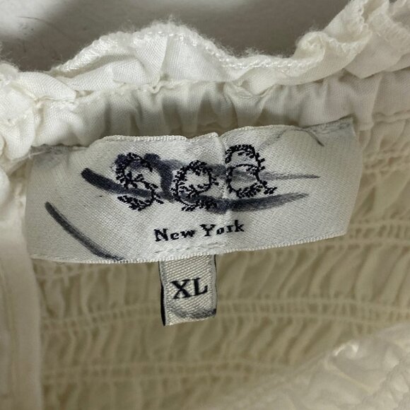 NEW Sea New York White Eyelet Smocked Maxi Dress Size XL Shopbop Boho Wedding - Picture 11 of 14